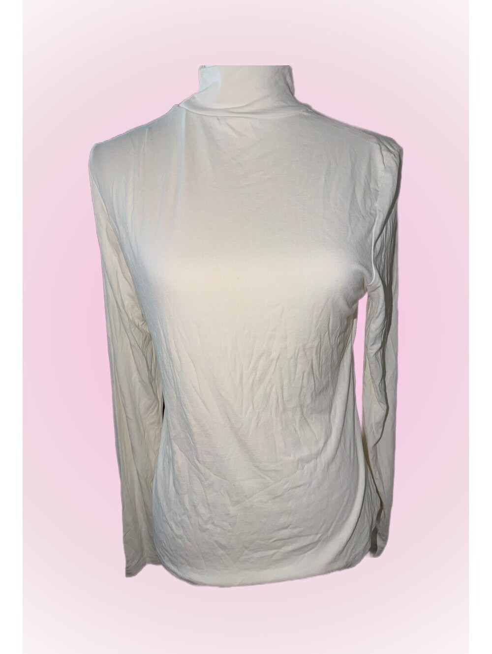 Women's XL Extra Large Cream Long Sleeve Stretchy Top / Shirt | Solid